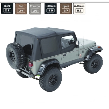 Jeep Wrangler YJ Ersatzverdeck incl. Aufsteckfenster für Org