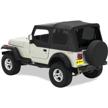Jeep Wrangler YJ Verdeck Ersatz Verdeckhülle inkl. Aufsteckfenster mit getönten Scheiben Black Denim 87-95