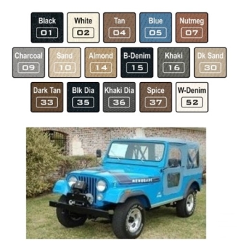 Jeep CJ5 Supertop Softtop Verdeck inkl. teilbare Türen Blau Denim Bestop 55-75