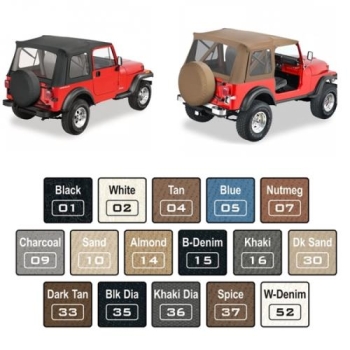 Jeep CJ CJ7 Supertop Softtop with clear windows Black Denim Bestop 76-86