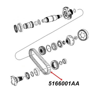 Preview: Jeep Commander XH XK US Model Transfer Case Chain for NV140 Transfer Case 06-10