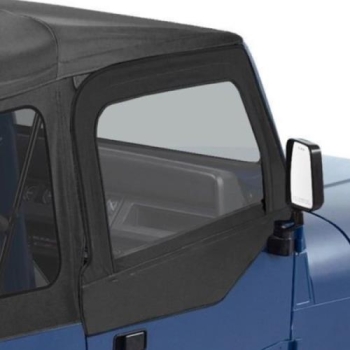 Jeep Wrangler YJ Set clip-on windows round door corners black Crush Bestop Bj. 87-95