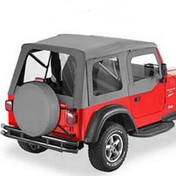 Jeep Wrangler TJ Set Aufsteckfenster Steckfenster für Halbtüren Grau Denim Bestop 96-06