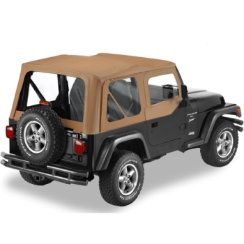 Preview: Jeep Wrangler TJ Set Clip-on Windows for Half Doors Spice Denim Bestop 96-06