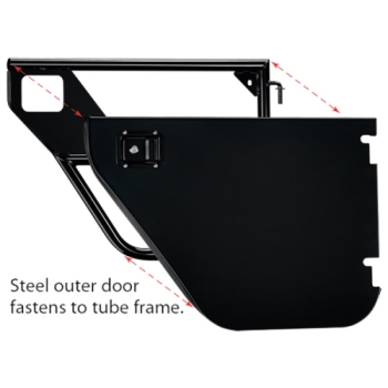 Jeep Wrangler JK Unlimited Trim Door Panel Set Rear for Element Half Doors Door Frame 07-18