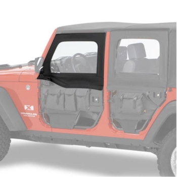 Jeep Wrangler JK Set vordere Aufsteckfenster für High Rock Element Halbtüren Black Diamond 07-18