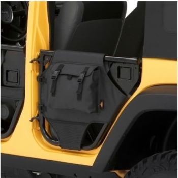 Preview: Jeep Wrangler JK 4-türer Taschen Stautaschen Set hinten für Element High Rock Halbtüren schwarz Diamond 07-17