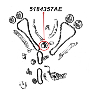 Jeep Cherokee KL 3,2 ltr. Zahnrad Stirnrad für Steuerkette Zwischenwelle 14-19
