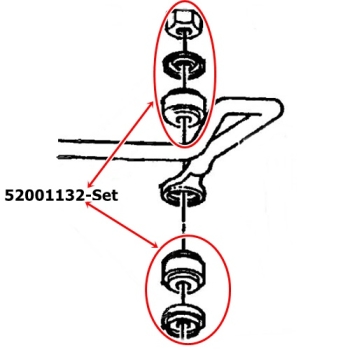 Preview: Jeep Cherokee XJ Gummi Set oben für eine vordere Koppelstange Stabistange 84-01