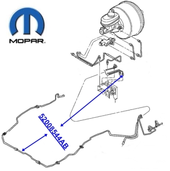 Jeep Wrangler TJ Brake Line front right Mopar with ABS 96-06