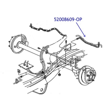 Jeep Grand Cherokee ZJ ZG Brake Line Dana 35 44 Rear Left Mopar 94-98