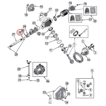 Jeep Commander XK XH O-Ring Radnabe an Achse Chrysler 200mm Vorderachse 06-10