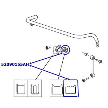 Jeep Grand Cherokee WH WK Stabilisator Gummi Stabigummi vorne Ø 34mm mit Mittelwulst 08-10