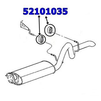 Jeep Wrangler TJ Auspuffgummi Auspuff Gummi Halter hinten Walker 96-06