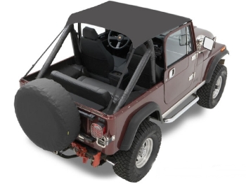 Jeep CJ CJ7 CJ8 Wrangler YJ Bikini Top Traditional Style Black Chrush Bestop 76-91