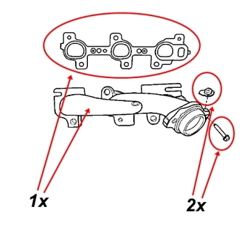 Jeep Grand Cherokee WH WK 3,7 ltr. linker Abgaskrümmer Auspuffkrümmer Krümmer mit Dichtung 09-10