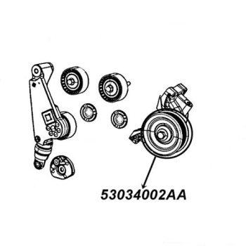Jeep Wrangler JK 3.6 liters Tension pulley deflection pulley Ø 87mm Gates year 12-18