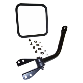 Jeep CJ Wrangler YJ Außenspiegel Spiegel mit Spiegelarm Einrohrarm links schwarz 55-95