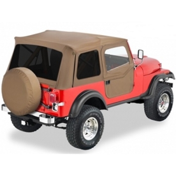 Jeep Wrangler YJ Supertop soft top with tinted windows and split doors Spice Denim 87-95