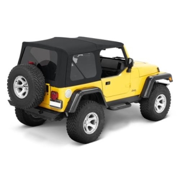 Jeep Wrangler TJ Supertop NX folding top tinted windows Black Twill textile 3-layer Bestop 96-06