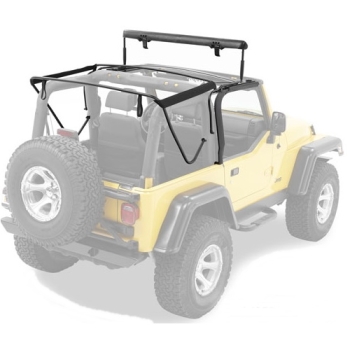 Jeep Wrangler TJ Supertop NX folding top tinted windows Black Twill textile 3-layer Bestop 96-06