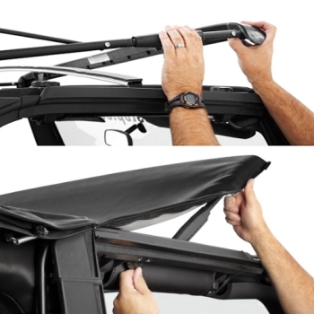 Jeep Wrangler JK 2-türer Supertop NX Klappverdeck getönte Scheiben Black Twill 3-lagig Bestop 07-17