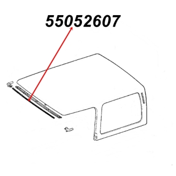 Preview: Jeep Wrangler YJ upper Windshield Frame to Hard Top Weatherstrip Seal 87-95