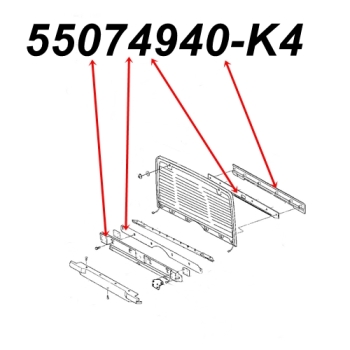 Jeep Wrangler YJ Verkleidungsset Leiste Blende unten Heckscheibe Hardtop 87-95
