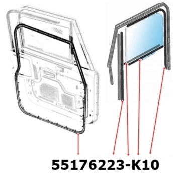 Preview: Jeep CJ Dichtsatz Türdichtset 10-teilig links & rechts Vollstahltüren 76-86