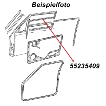Preview: Jeep Cherokee XJ 4türer Abstreifer Tür Dichtung außen Tür vorne links 84-96