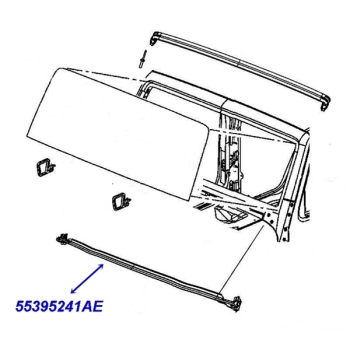 Jeep Wrangler JK Windshield Frame Weatherstrip Frame to Cowl 07-15