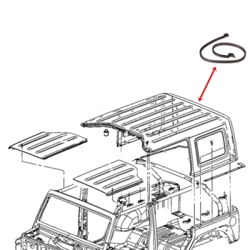 Jeep Wrangler JK obere Dichtung Heckscheibe Hardtop Modell 07-10