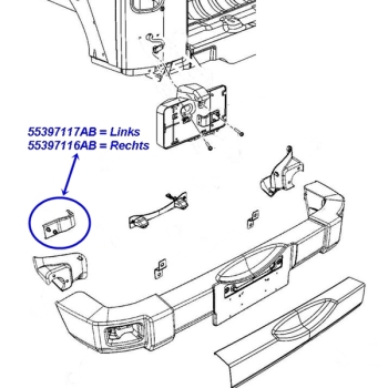 Jeep Wrangler JK linker Halter für die hintere Stoßstange 07-18