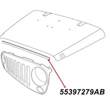 Jeep Wrangler JK Dichtung Kühlergrill oben zur Motorhaube Haube 07-18