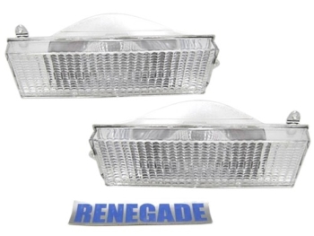 Jeep Cherokee XJ Satz Blinker Blinkleuchten vorne unter dem Scheinwerfer weiß 84-96