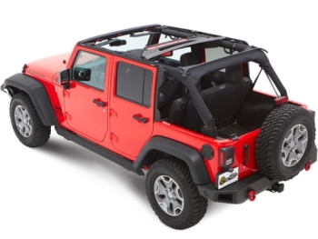 Jeep Wrangler JK 4-door Trektop NX Plus soft top black twill textile 3-layer Bestop 07-18