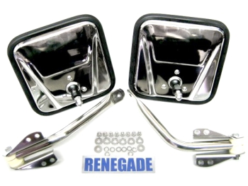 Preview: Jeep Wrangler YJ Außenspiegel Einrohrarm Spiegel Satz links rechts Edelstahl 87-95