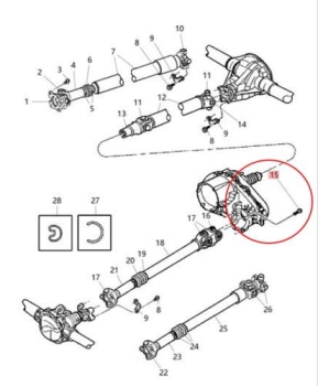 Jeep Grand Cherokee ZJ ZG screw cardan shaft double universal joint cardan flange front Mopar 93-98