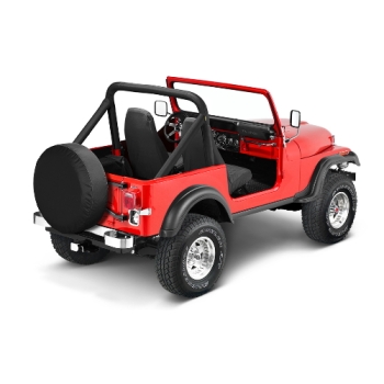 Jeep CJ Radhülle Reserveradhülle Ersatzradhülle Ersatzradabdeckung Black Denim 28'' x 8'' Bestop 55-86