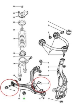 Jeep Grand Cherokee WH WK Schraube Querlenker vorne unten am Schemel 05-10