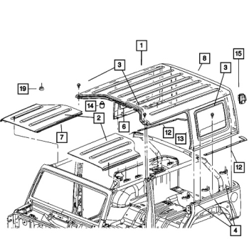 Jeep Wrangler JK Schraube für Orginal Hardtop 07-