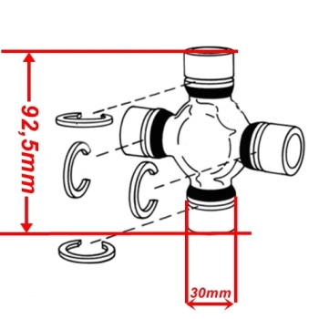 Jeep Wrangler JK universal joint Premium Spicer Life Series quick release axle 92.5 x 30mm Dana 30 front axle Spicer year 13-18