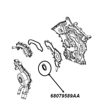 Preview: Jeep Wrangler JK 3.6 ltr. crankshaft seal crankshaft front seal 11-18