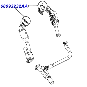 Jeep Wrangler JK 3,0 ltr. Benziner Dichtung Flansch Abgaskrümmer Auspuffkrümmer 14-18