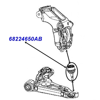 Jeep Cherokee KL one Premium Suspension Ball Joint for the front lower Control Arm 14-18