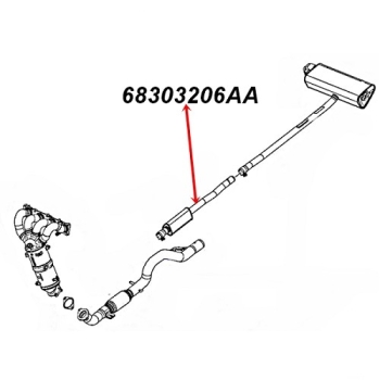 Renegade BU 2,4 ltr. center Exhaust Resonator with Pipe AP Exhaust 15-18