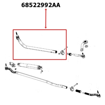 Jeep Wrangler JL right Drag Link Tie Rod End to Knuckle LHD 18-26