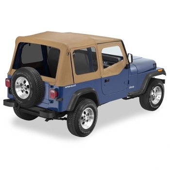 Jeep Wrangler YJ Ersatzverdeck Softtop Verdeck Hülle mit Steckfenster Spice Sailcloth Bestop 88-95