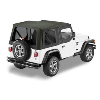 Jeep Wrangler TJ Ersatzverdeck Softtop Verdeck Hülle mit Steckfenster Schwarz Sailcloth Bestop 03-06