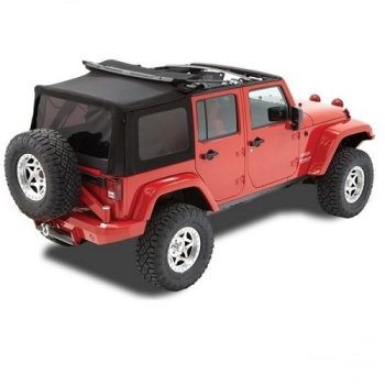 Jeep Wrangler JK 4türer Verdeck Ersatz Verdeckhülle mit getönten Scheiben für Original Verdeck Black Twill Bestop 07-09